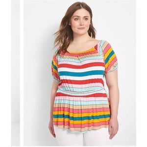 NWOT Lane Bryant Striped Peplum Top size 18/20